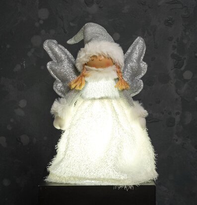 Ängel LED Vit/Silver från Multi Agentur med glittrande vingar