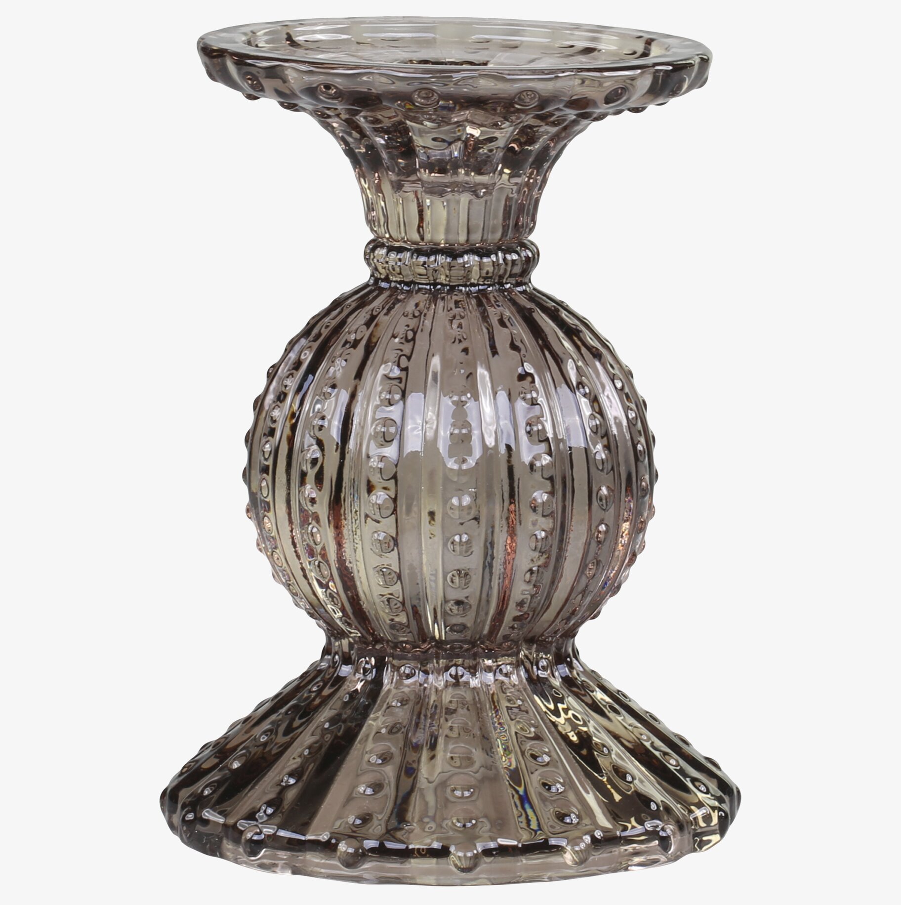 Ljusstake Mocca Pearl från Chic Antique med pärldetaljer