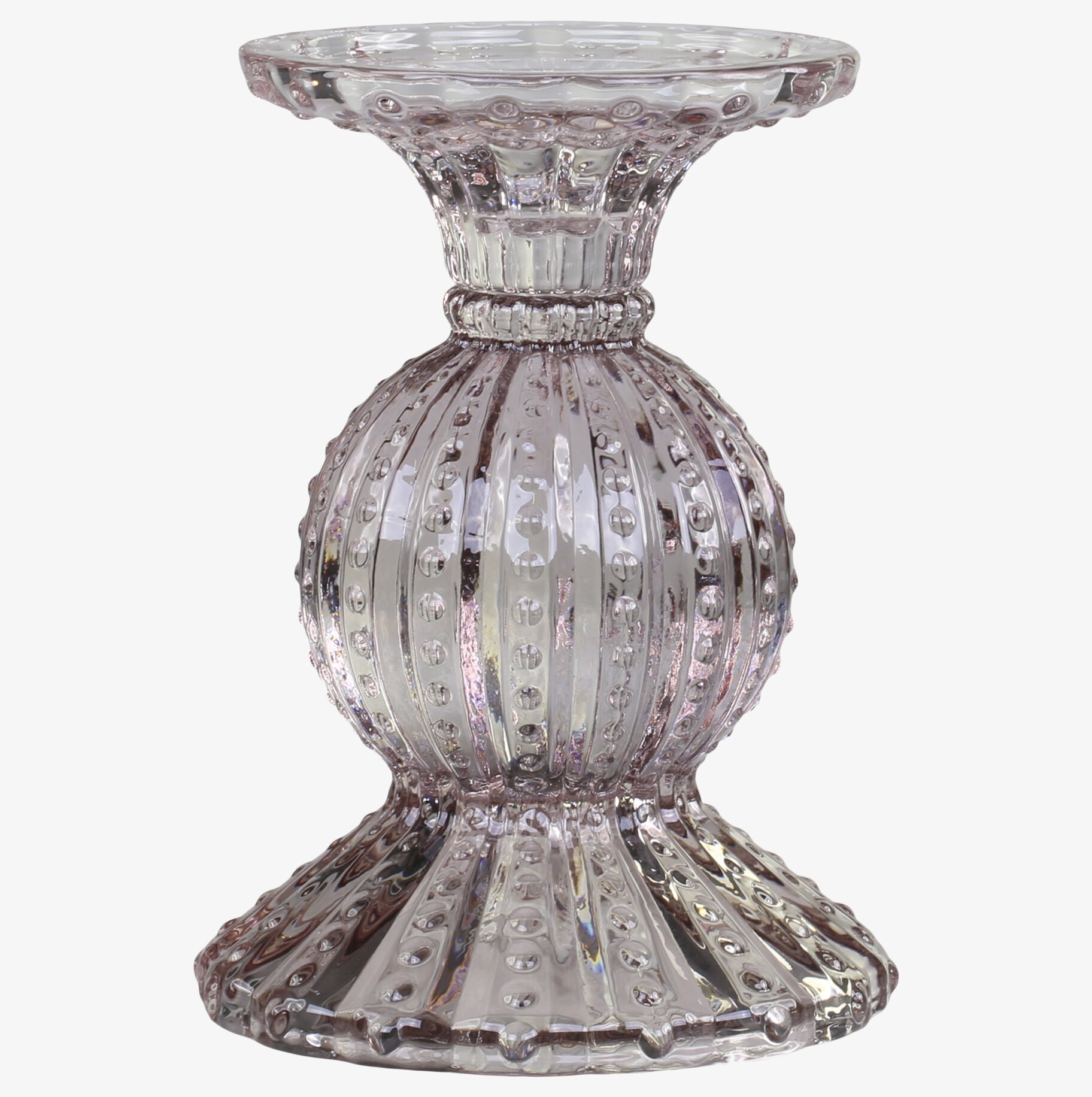 Ljusstake Taupe Pearl från Chic Antique i elegant glas