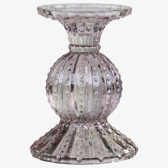 Ljusstake Taupe Pearl från Chic Antique i elegant glas