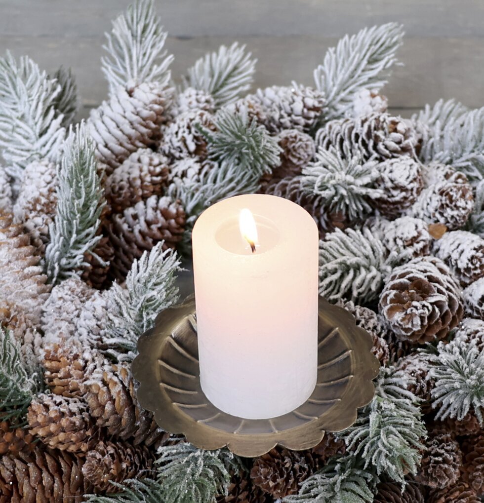 Ljushållare Spjut Blockljus från Chic Antique med vinterdekor