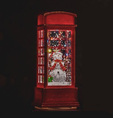 Snöglob Telefonkiosk LED Snögubbe från Multi Agentur