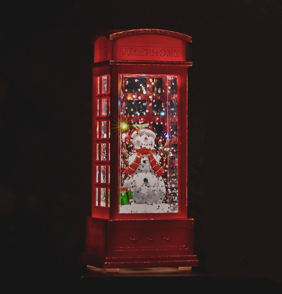 Snöglob Telefonkiosk LED Snögubbe från Multi Agentur