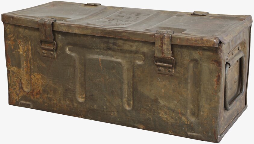 Grimaud Gl. Ammunitionslåda Antik Grå Stor från Chic Antique