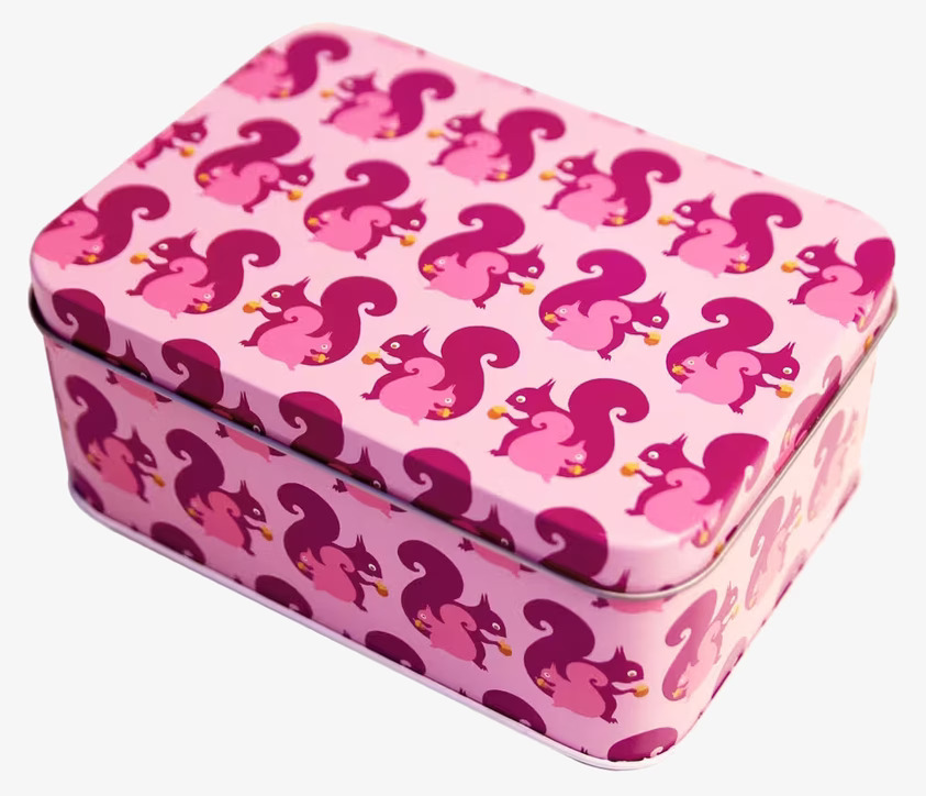 Mellanbox - Lila ekorrar från Blafre med charmigt mönster