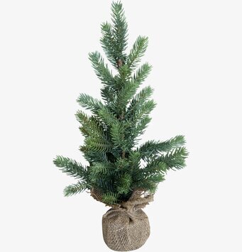 Fleur Gran H45 Cm från Chic Antique med rustik säckväv