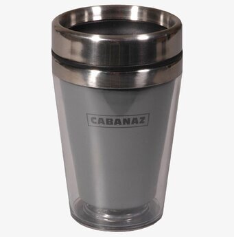 Termosmugg stålgrå från Cabanaz i rostfritt stål och plast