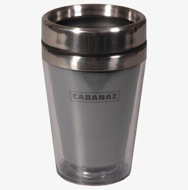 Termosmugg stålgrå från Cabanaz i rostfritt stål och plast
