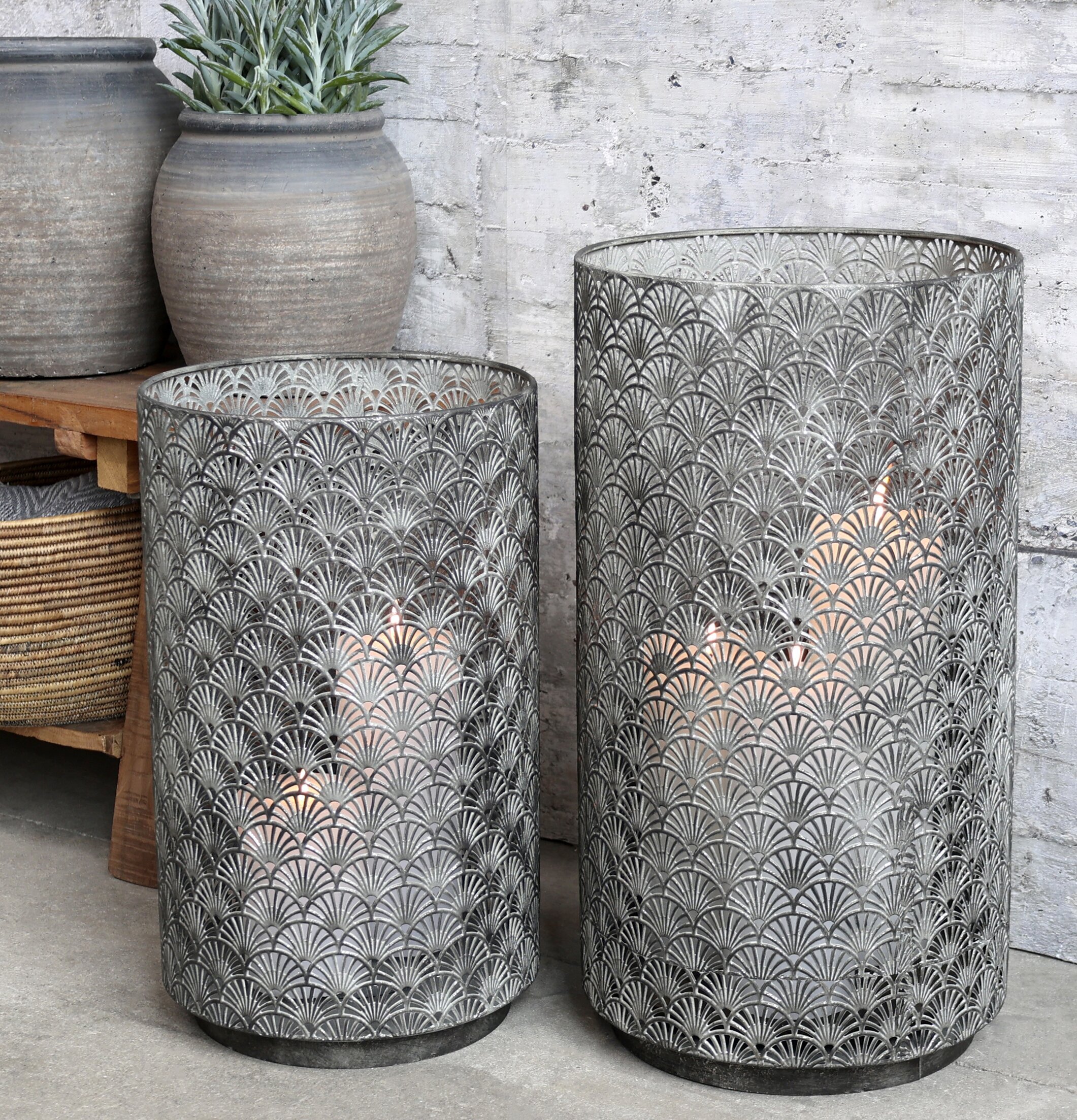 Lanterna Mönster Antik Zink Medium från Chic Antique