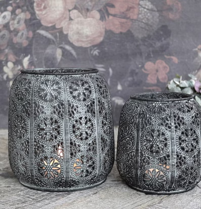 Lanterna Mönster Antik Zink från Chic Antique i två storlekar