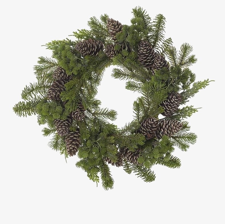 Krans Med Kottar Ø 45 cm från Mr Plant med grankvistar