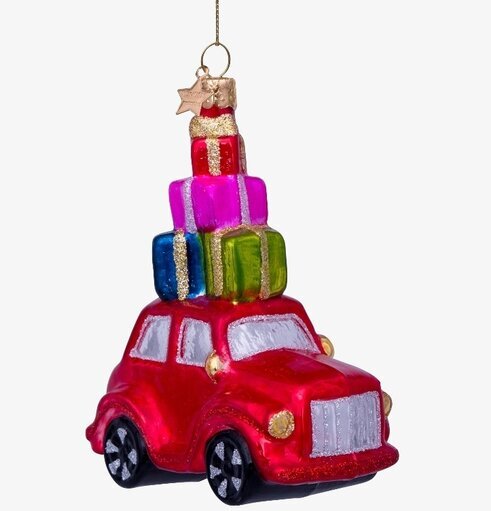 Julgranshänge Red Car/Presents från Vondels i festliga färger