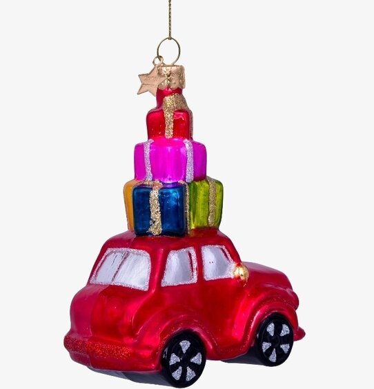 Julgranshänge Red Car/Presents från Vondels i julgran