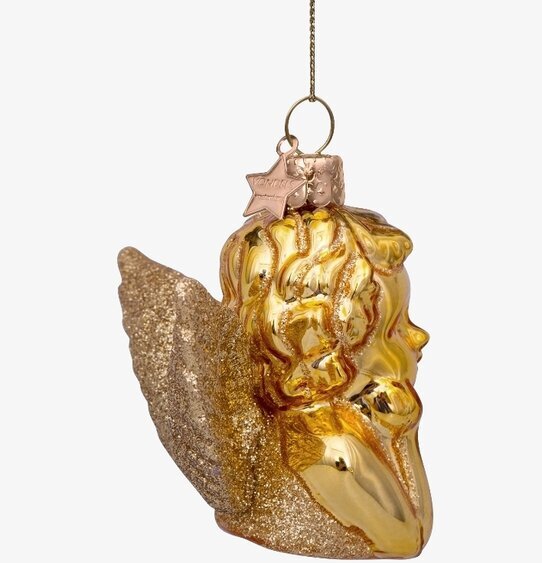 Julgranshänge Shiny Gold Angel från Vondels med glitter