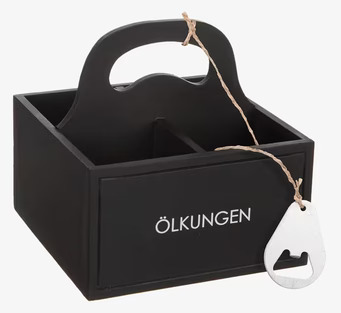 Trälåda Ölkungen från Different Design med kapsylöppnare