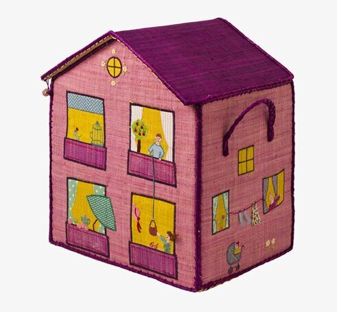 Förvaringslåda Hus Prinsessa L från Rice i rosa med detaljer