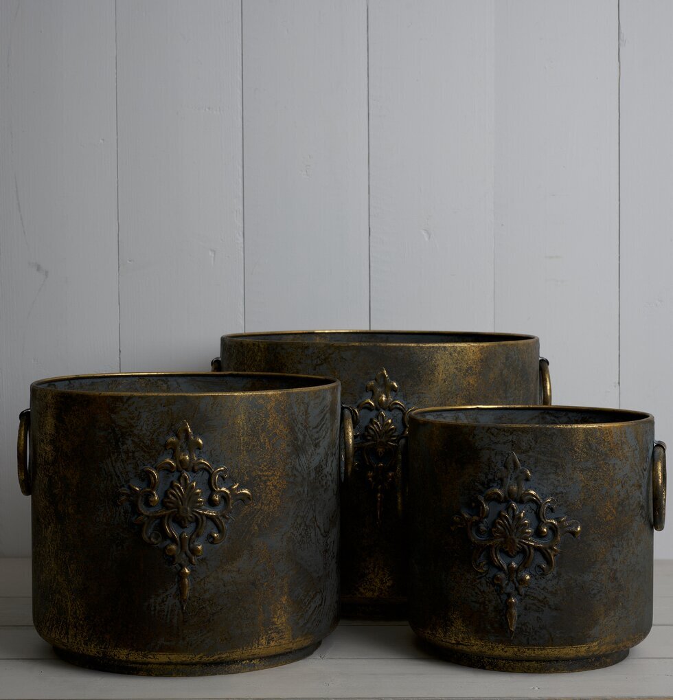 Kruka Metall Bronspatina från Multi Agentur i tre storlekar