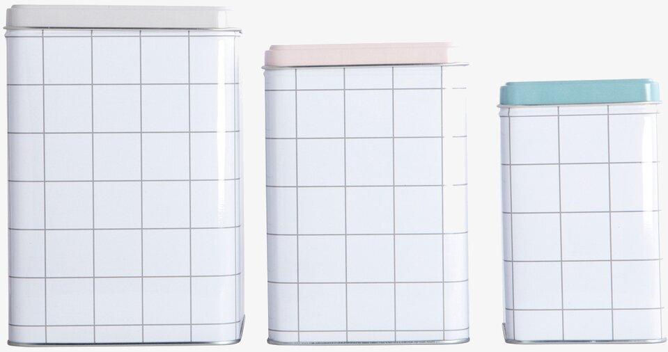 Plåtburk Rutan från House Doctor i tre olika storlekar