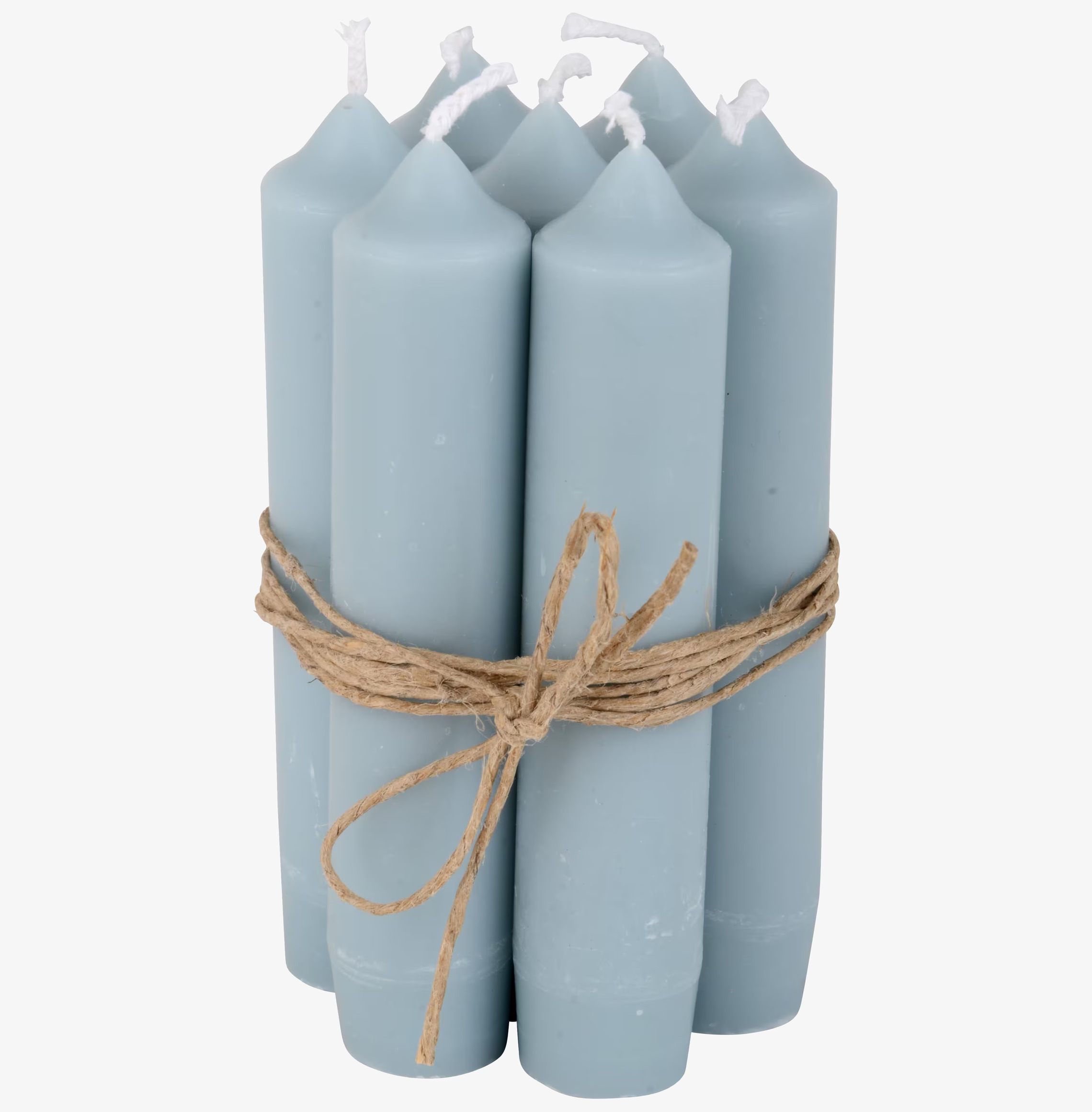 Stearinljus Kort Ljusblå från IB Laursen, sju ljus i set