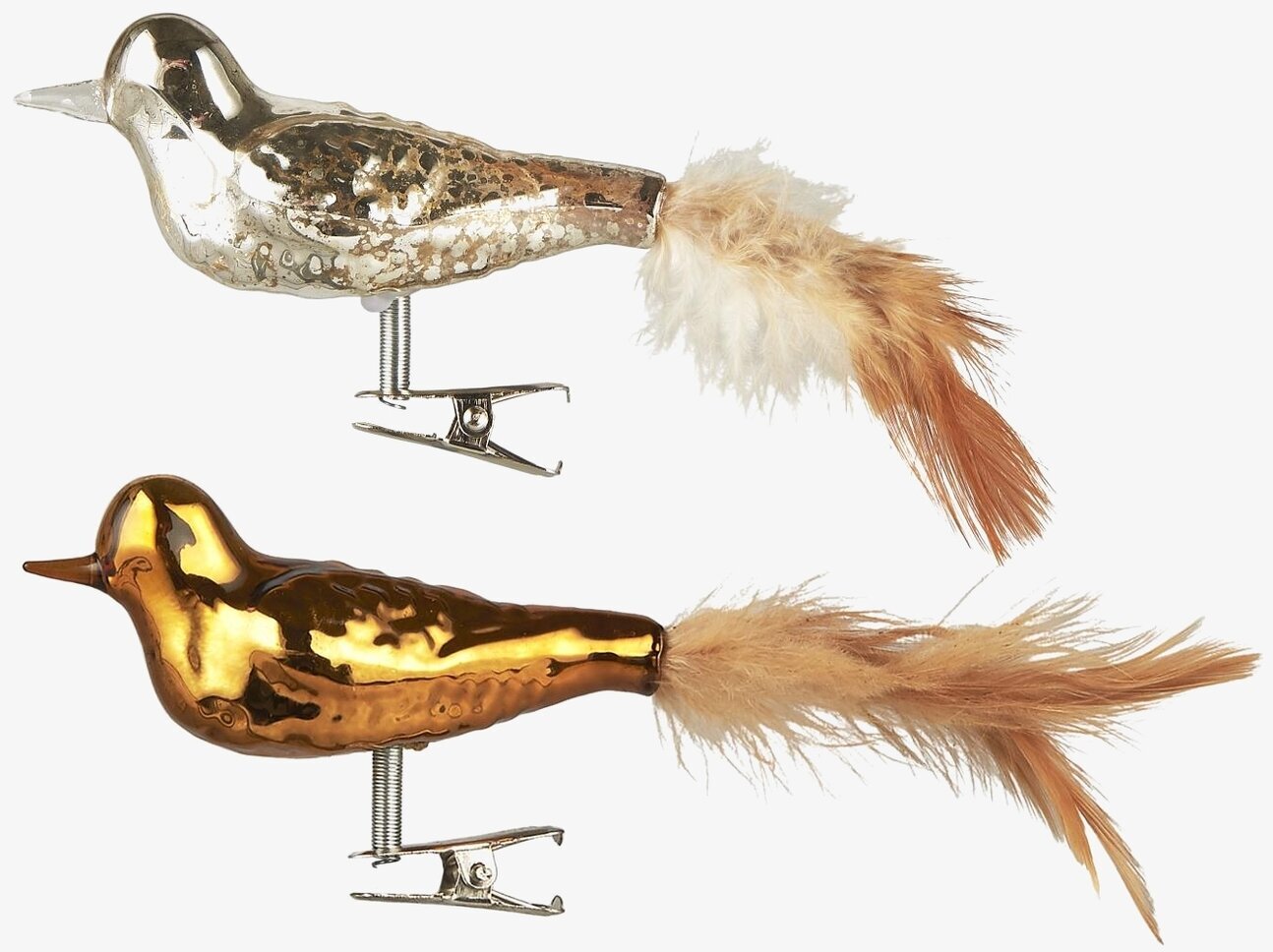 Dekorationsfågel Med Clip från IB Laursen i guld och silver