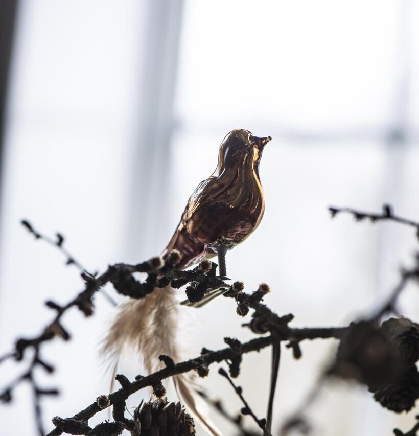 Dekorationsfågel Med Clip från IB Laursen på en naturgren