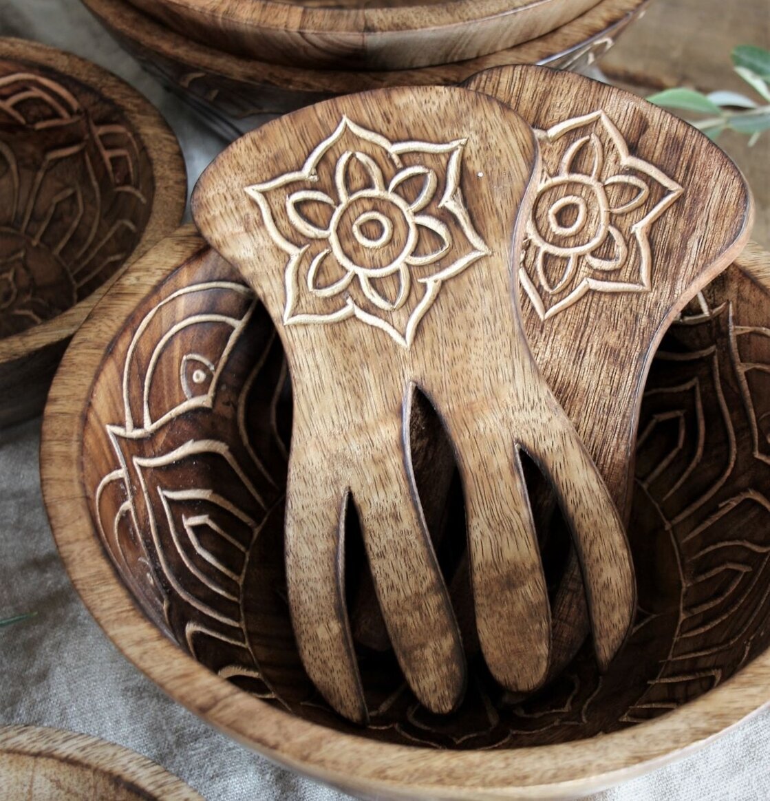 Fleur Salladsbestick Set/2 från Majas Cottage i trä