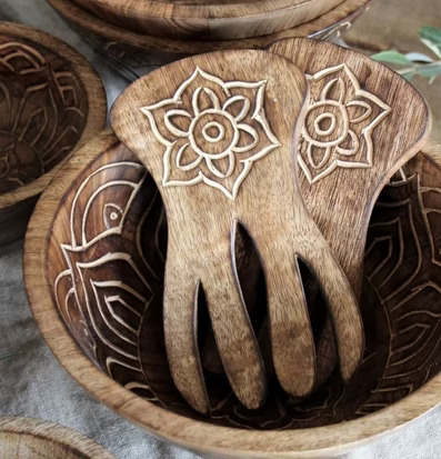 Fleur Salladsbestick Set/2 från Majas Cottage i trä