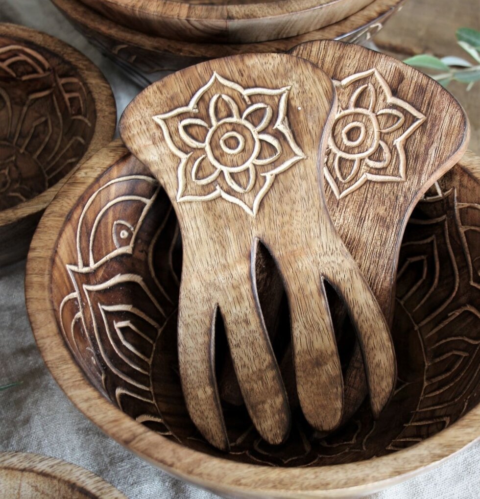 Fleur Salladsbestick Set/2 från Majas Cottage i trä