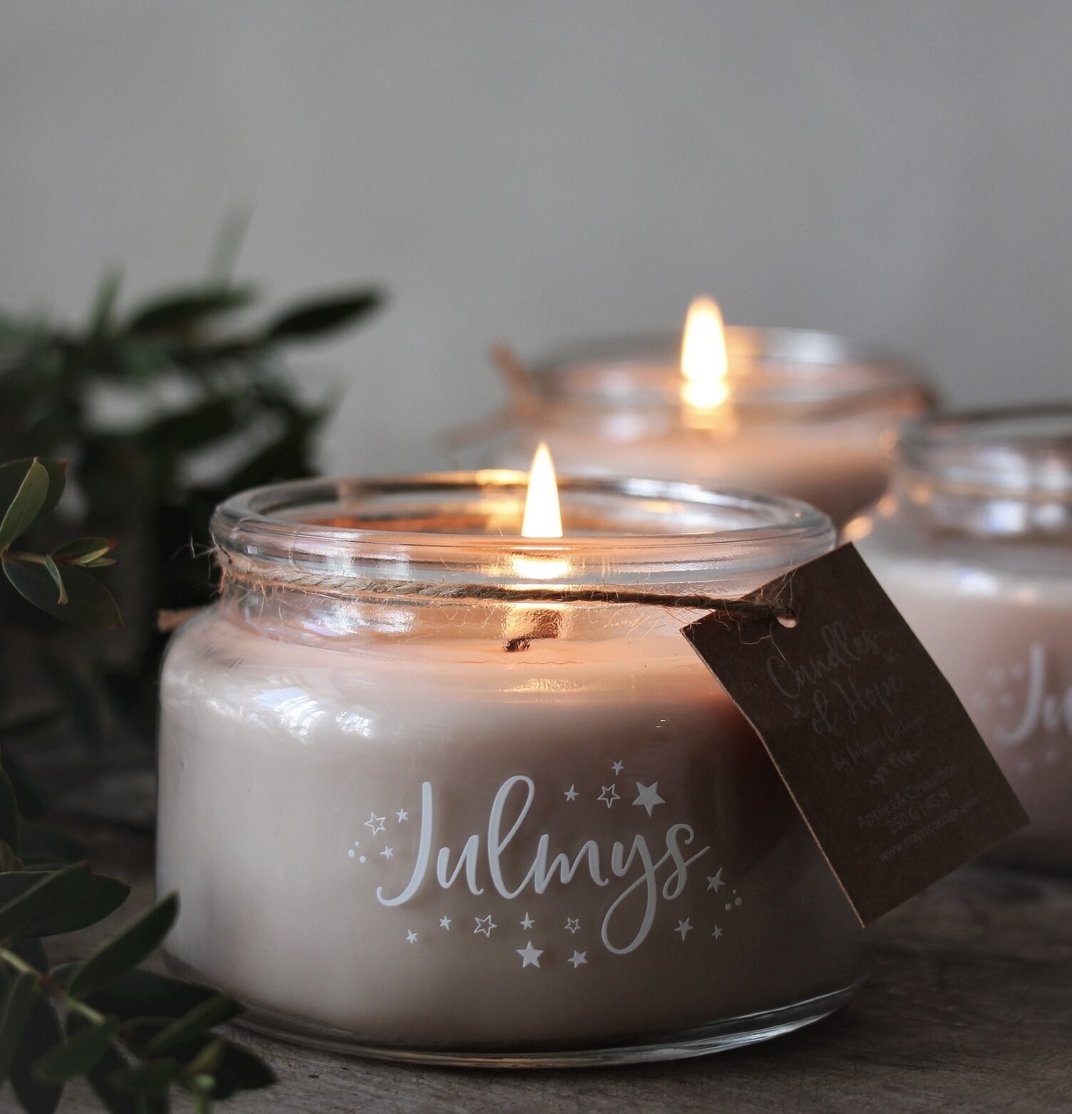 Doftljus Julmys Äpple/Kanel från Majas Cottage i glaskruka