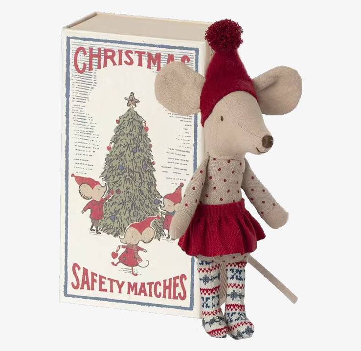 Tändsticksask Julmus Big Sister från Maileg i julkläder