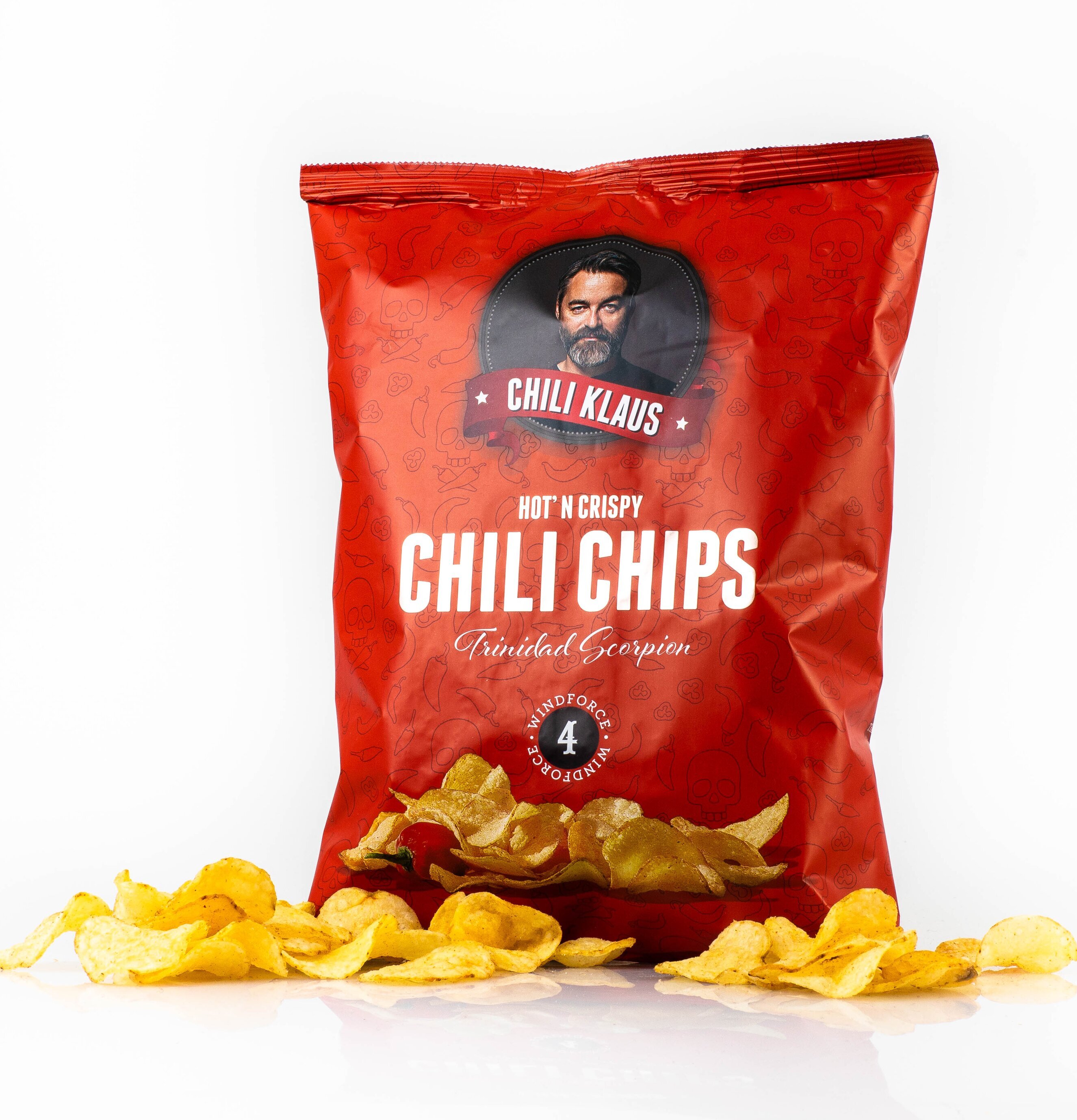Chili Chips Wind Force 4 från Chili Klaus i röd påse