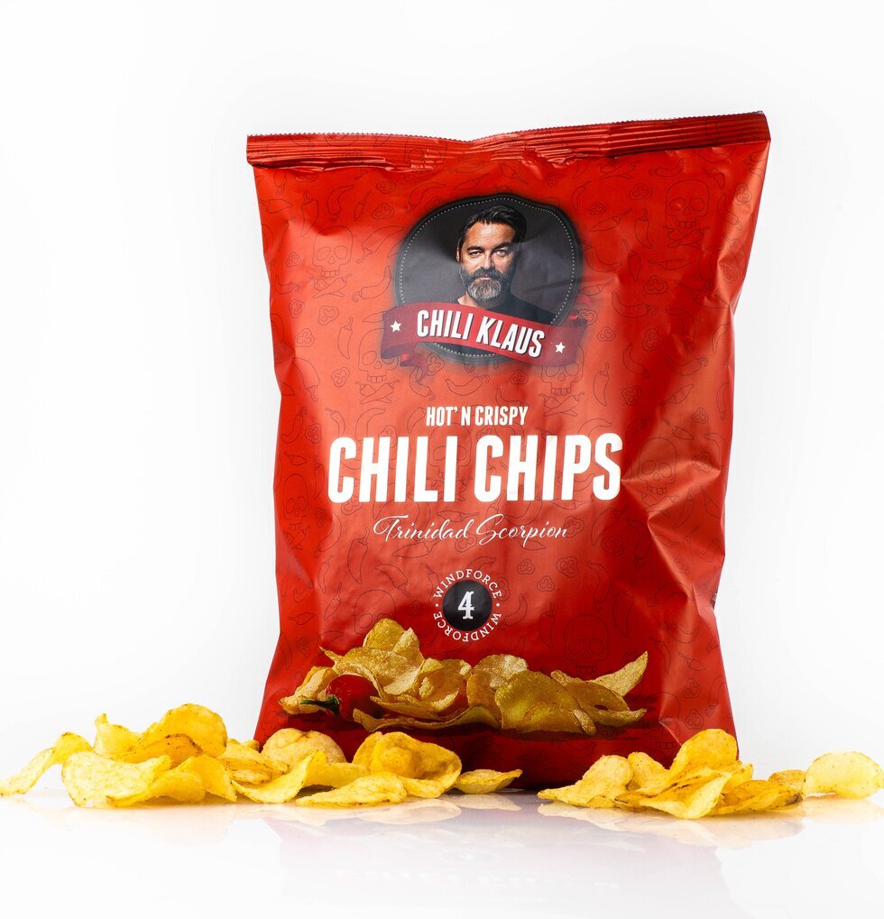 Chili Chips Wind Force 4 från Chili Klaus i röd påse