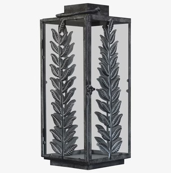 Lanterna Bladdekor Antique Zink Stor från Chic Antique