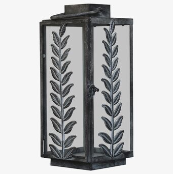 Lanterna Bladdekor Antique Zink Liten från Chic Antique