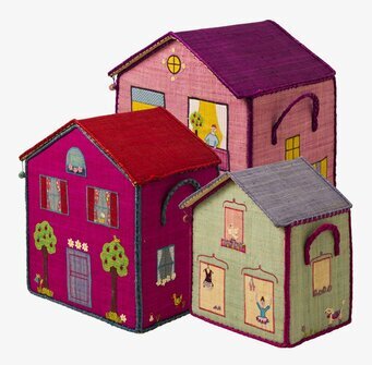 Förvaringslåda Hus Prinsessa M från Rice i färgglad design