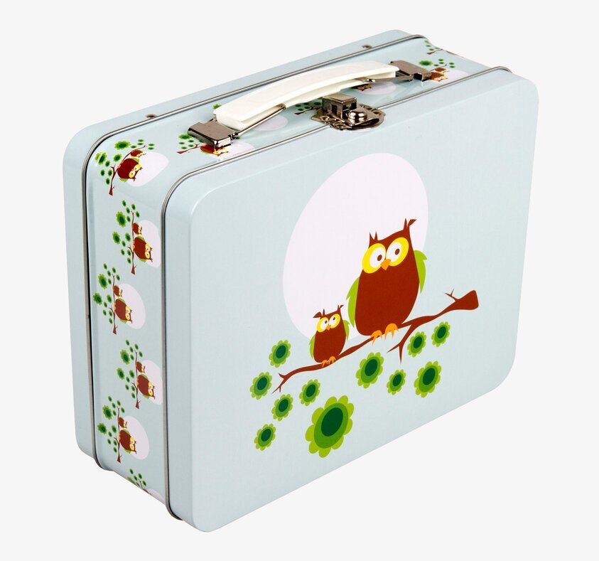 Lunchbox - Blå ugglor från Blafre med lekfullt ugglemotiv