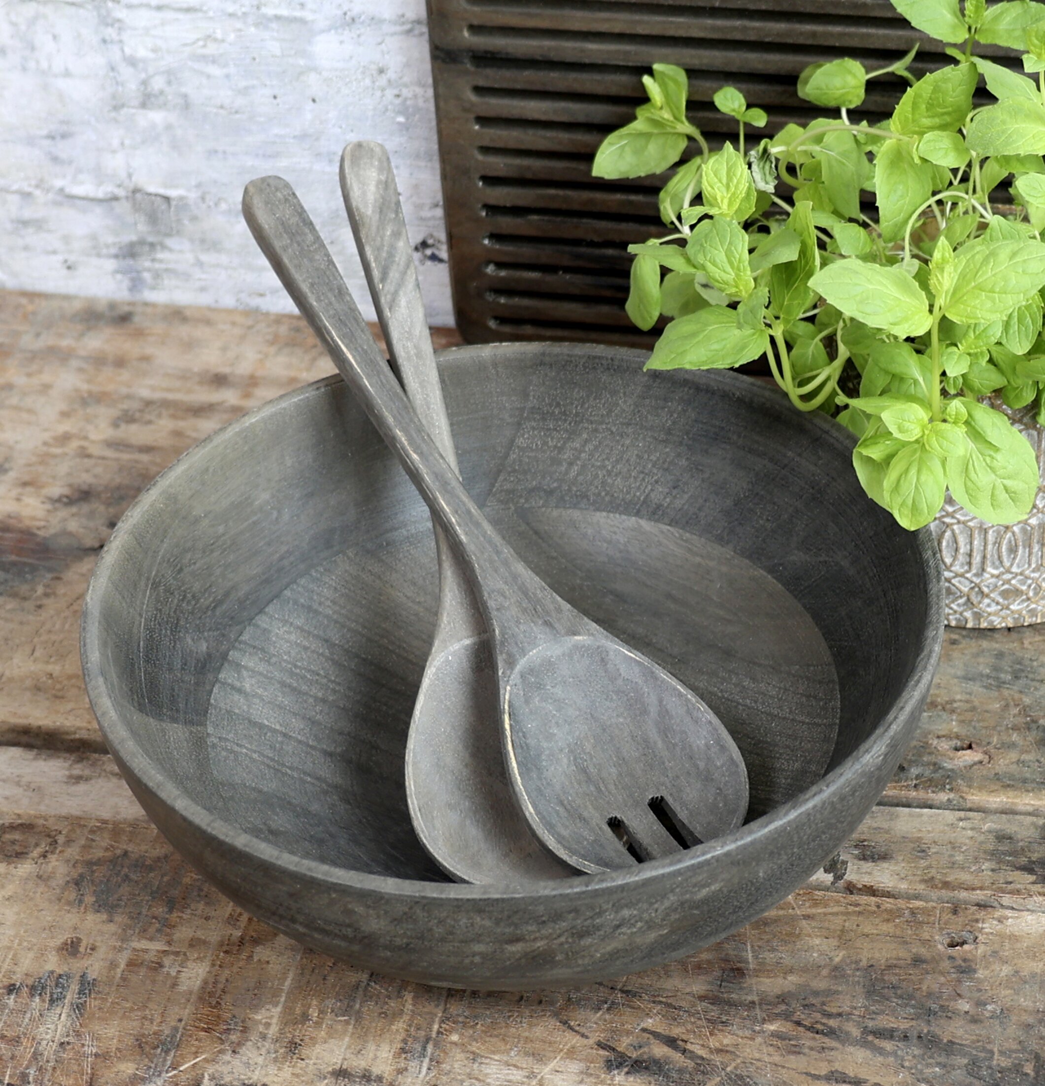 Salladsbestick Set/2 Mangoträ från Chic Antique i träskål