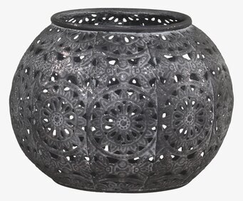 Bild av en sfärisk ljuslykta med antik zinkfinish