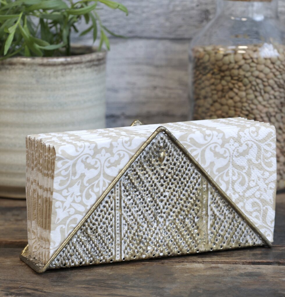 Servetthållare Antik Champagne från Chic Antique på rustikt bord