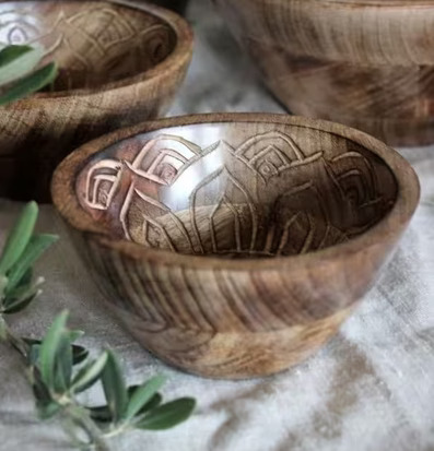 Fleur Träskål Liten Mönster Insida från Majas Cottage