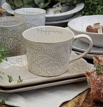 Mugg Med Handtag Happiness Caramel från Majas Cottage