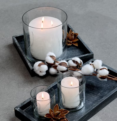 Marmorbricka Morlaix L Grå/Svart från Chic Antique med ljus