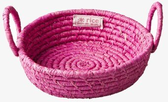 Brödkorgar Raffia från Rice i rosa, handgjord och hållbar
