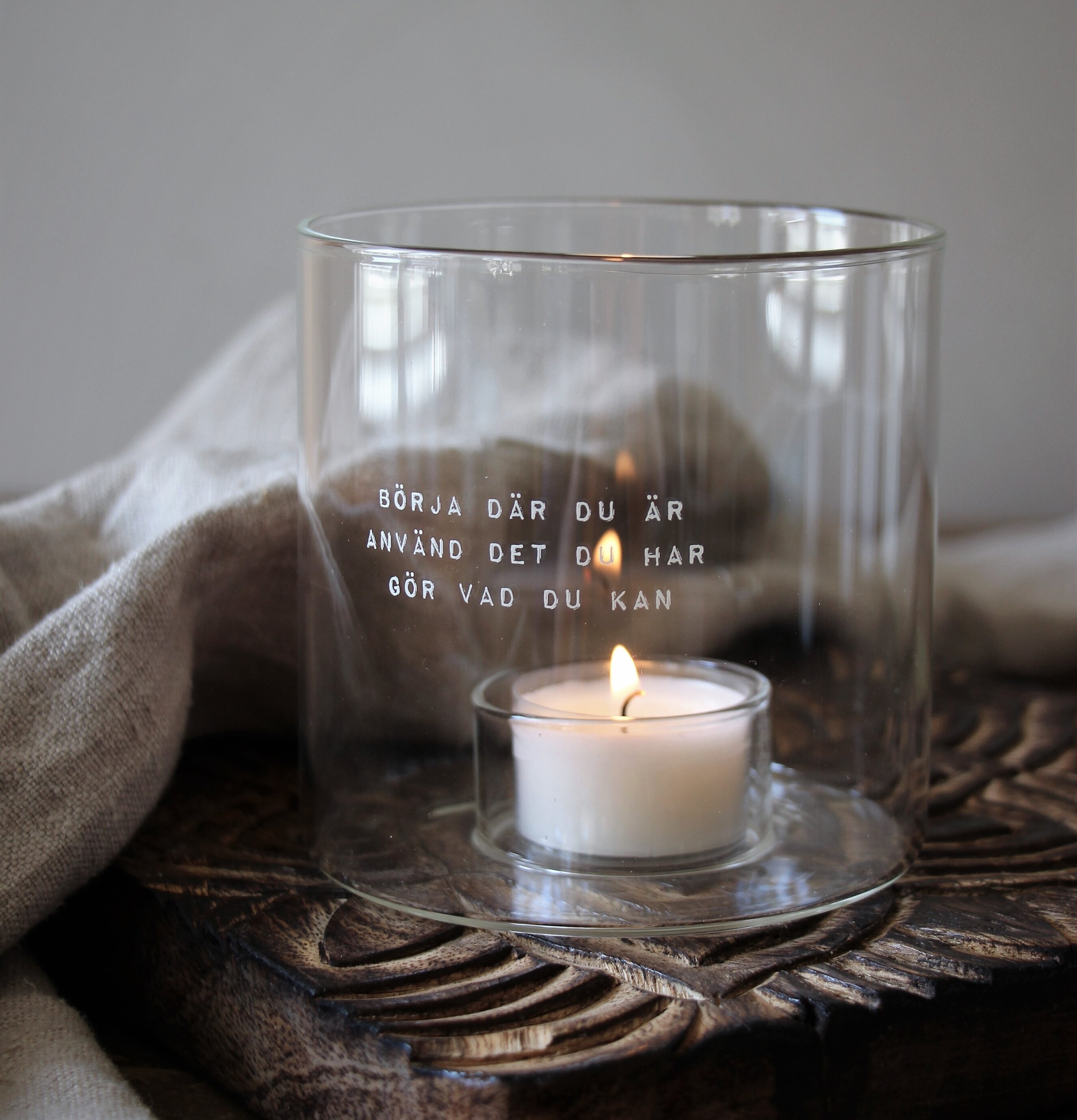 Ljuslykta - Börja Där Du Är från Majas Cottage i klart glas