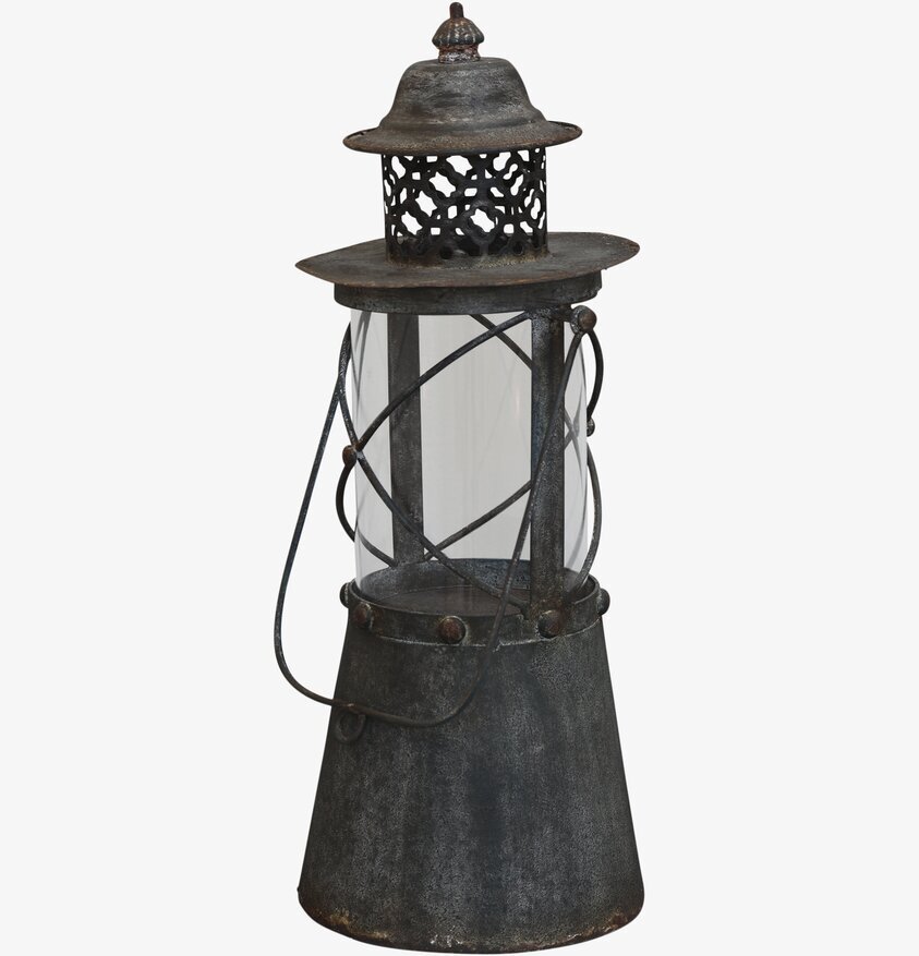 Gl. Lanterna L från Chic Antique, rustik metall och glas