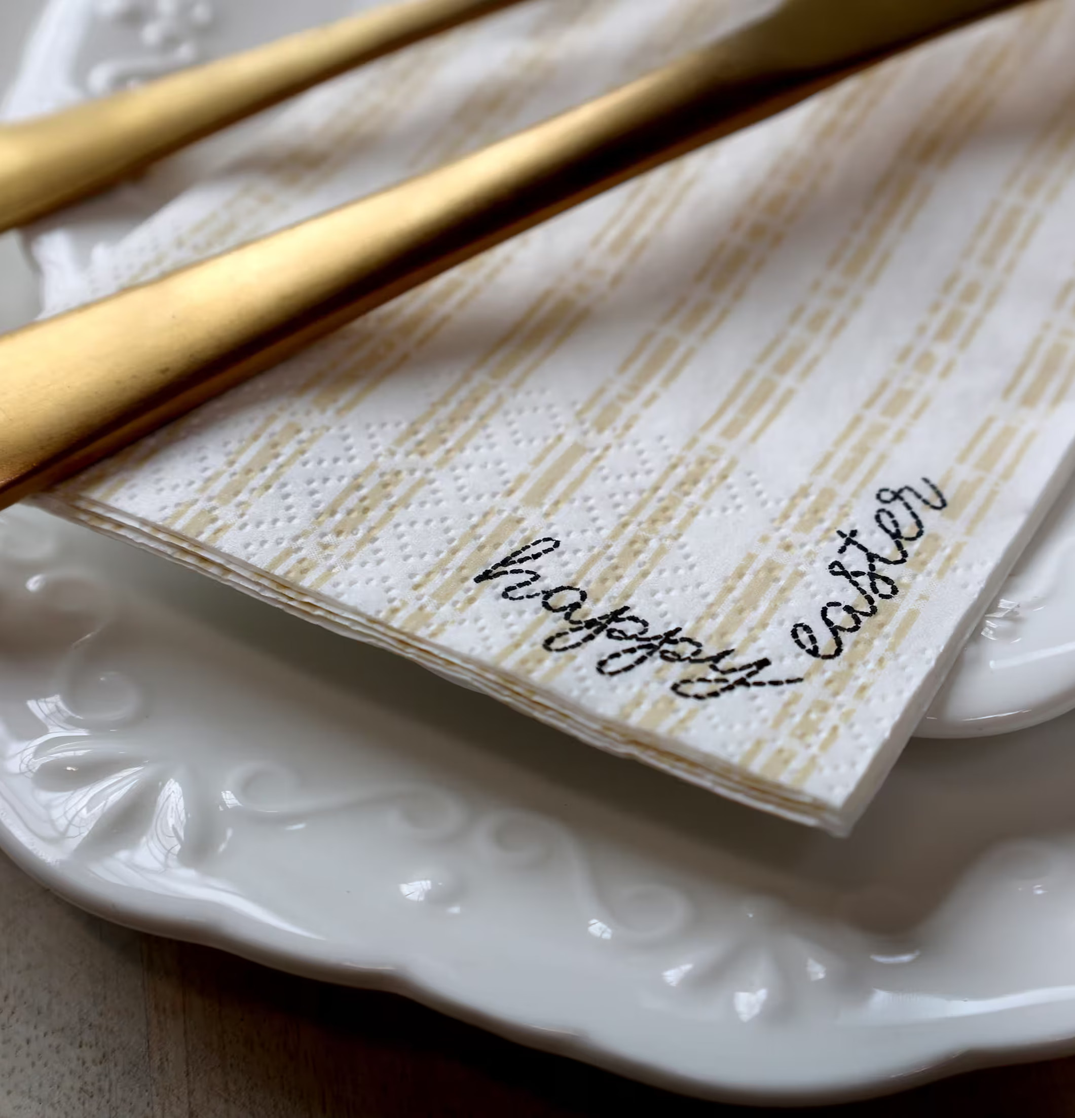 Påskservetter Happy Easter Rand, 16 st från Chic Antique