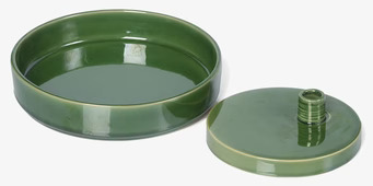 Ljusskål Eklaholm från I AM Interior i mörkgrön keramik