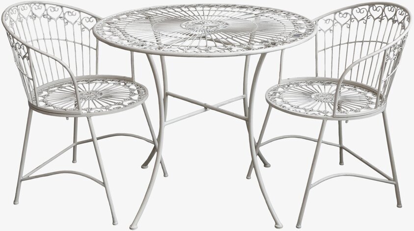 Caféset Antique Creme från Chic Antique i vit metall