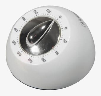 Kökstimer vit från Cabanaz med tydliga markeringar och vred