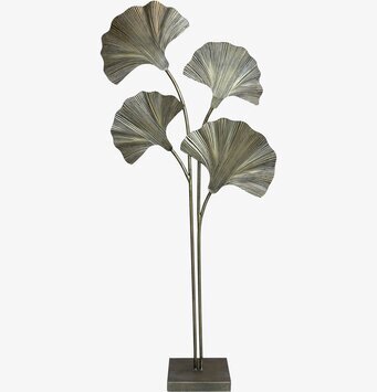 Golvlampa 4 Blad Antik Mässing från Chic Antique